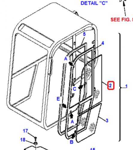 Sklo dve horn Komatsu