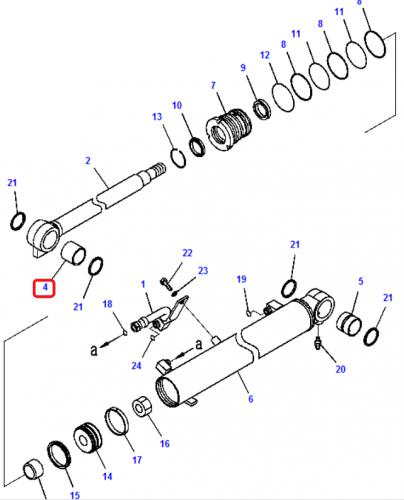 Pouzdro hydraulickho vlce Komatsu - zvtit obrzek